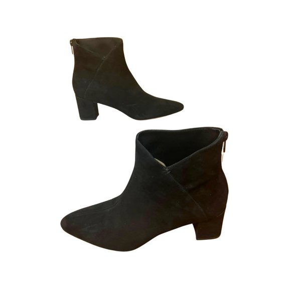 Vince Lora Ankle Booties suede back zipper black size 8.5 - Picture 3 of 12